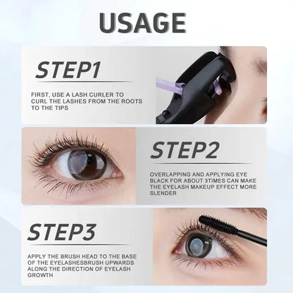 Floravyne 24H Waterproof Volumizing Mascara – Long-Lasting Thick & Defined Lashes, Smudge-Proof & Sweat-Proof Lash Lift Effect-YH