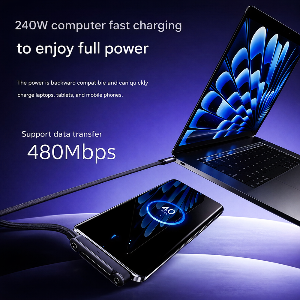 2-in-1 Invisible Holder Charger Cable|240w super Fast Charging Cord-sell-YH
