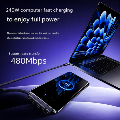 2-in-1 Invisible Holder Charger Cable|240w super Fast Charging Cord-sell-YH