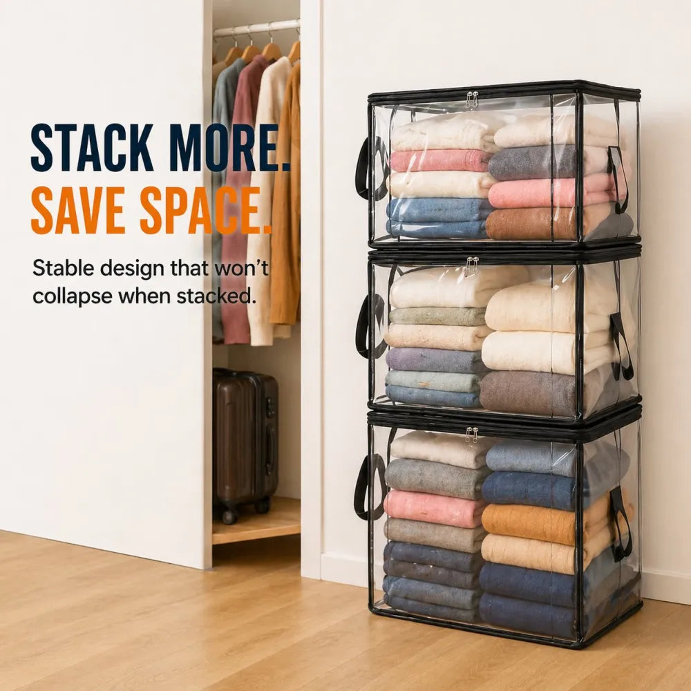 🎁 Last Day Sale 49% 📦Large Heavy-Duty Clear Storage Bag for Clothes, Bedding & Moving -$AC