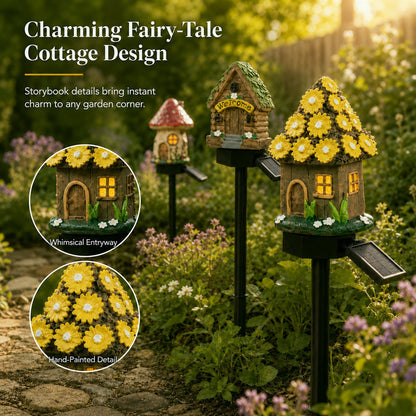 Solar Fairy-Tale Mushroom Cottage Garden Light -$AC