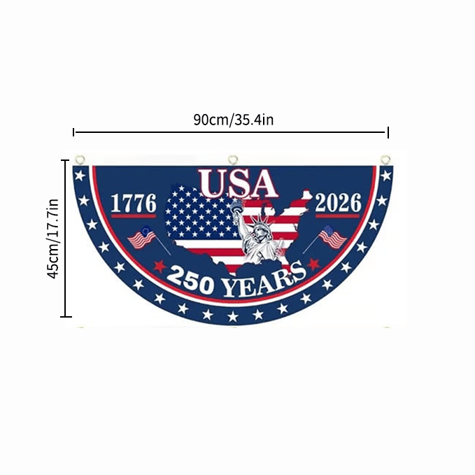 🗽USA 250th Anniversary Flag Half Round Banner🦅 -$AC