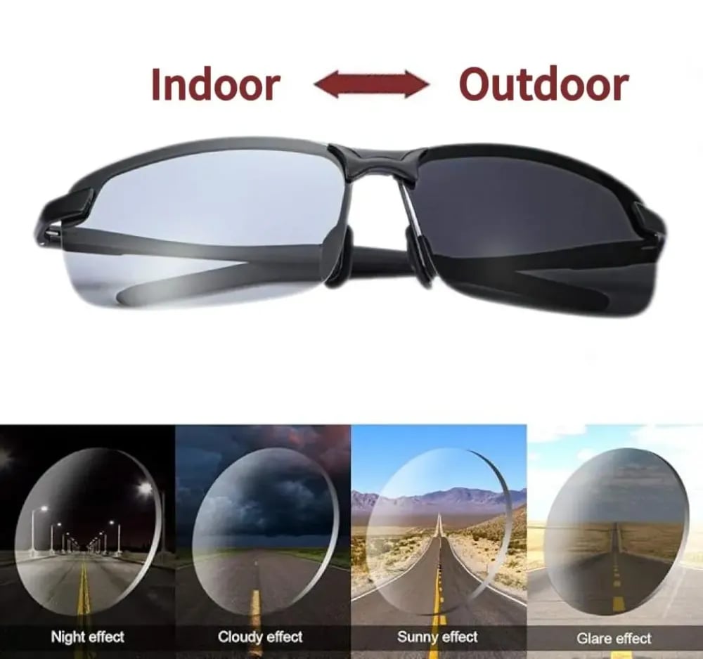 StrollStash™ HD Polarized Photochromic Sunglasses UV400 Protection | Retro Oversized Square | Unisex 2026 Essential  -$AC