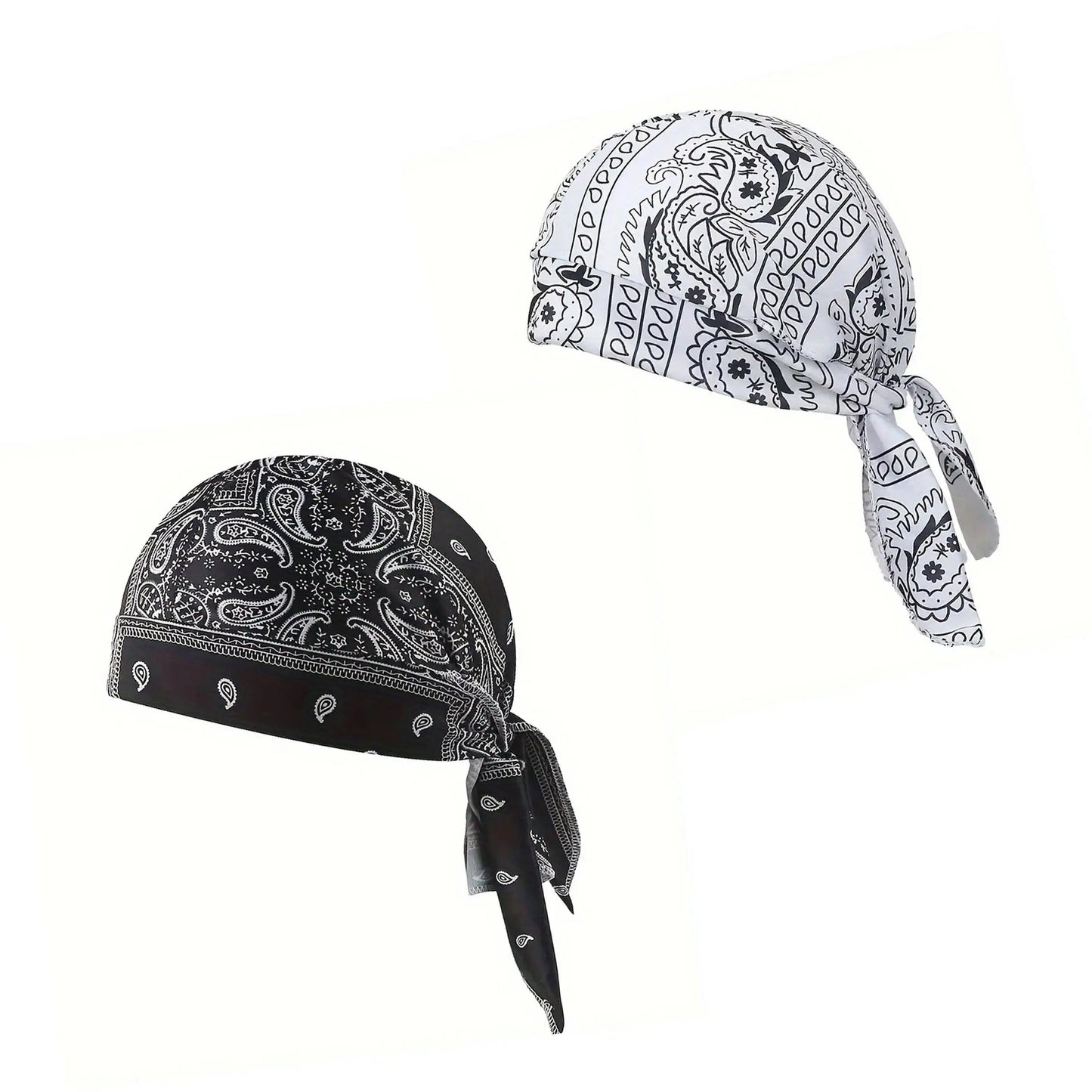 Paisley Cooling Headscarf Cap Set, Motorcycle Pirate Head Wrap Safety Helmet Liner--Elastic Fit Hand Washable Multifunctional Outdoor Headwear for Athletes & Outdoor Enthusiasts-WH
