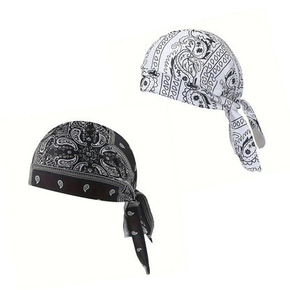 Paisley Cooling Headscarf Cap Set, Motorcycle Pirate Head Wrap Safety Helmet Liner--Elastic Fit Hand Washable Multifunctional Outdoor Headwear for Athletes & Outdoor Enthusiasts-WH