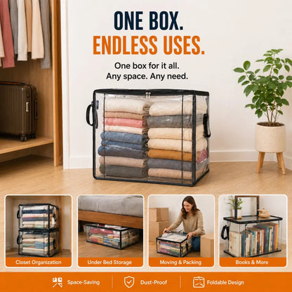 🎁 Last Day Sale 49% 📦Large Heavy-Duty Clear Storage Bag for Clothes, Bedding & Moving -$AC