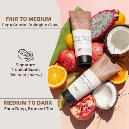 🌞 Get the Ultimate Sunless Glow✨ Beauty by Earth Self Tanner Lotion – For a Natural, Streak-Free Tan-WH