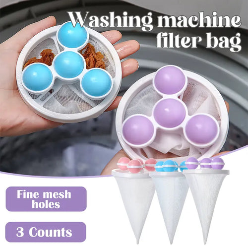 💧Washing Machine Filter Bag 💥Reusable Floating Hair Filter for Laundry-$AC