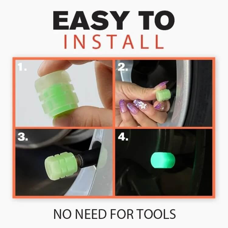 🎁Last Day 50%OFF 🔥🚗Glow-in-the-Dark Tire Caps 💡-WH