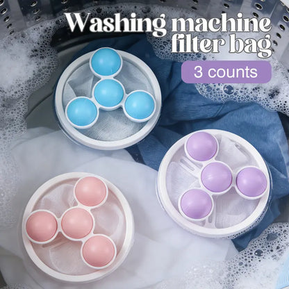 💧Washing Machine Filter Bag 💥Reusable Floating Hair Filter for Laundry-$AC