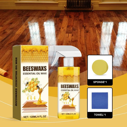 Beeswax Wood Polish Spray 120ml | Natural Shine & Protection for Furniture, Floors, Cabinets – Non-Greasy, Anti-Dust Finish-YH