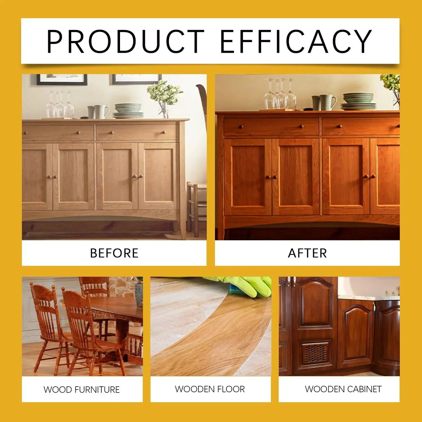 Beeswax Wood Polish Spray 120ml | Natural Shine & Protection for Furniture, Floors, Cabinets – Non-Greasy, Anti-Dust Finish-YH