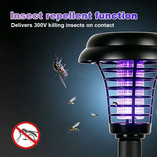 Solar Mosquito Zapper Light – Outdoor Garden Stake Lamp -$AC