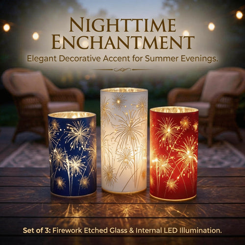 Celebration Firework Lanterns – Premium Patriotic Red, White & Blue Trio -$AC
