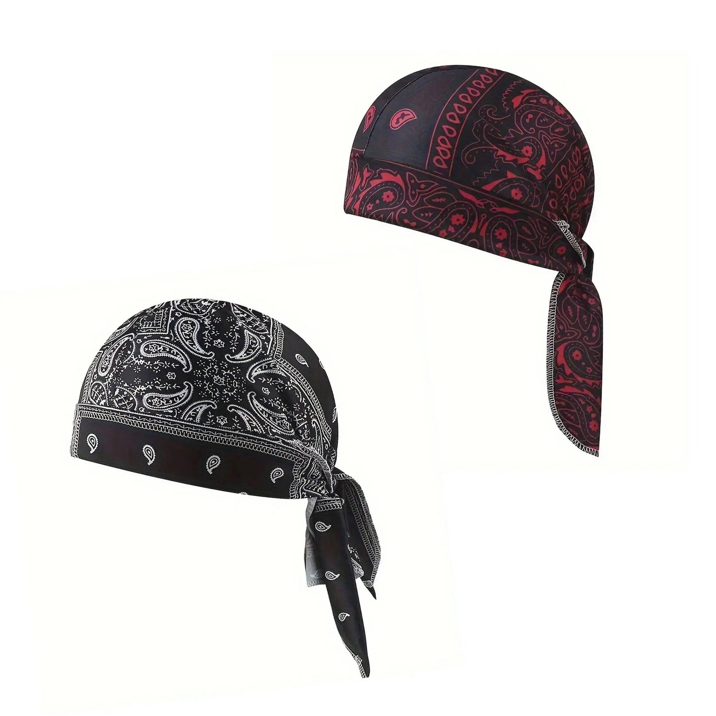 Paisley Cooling Headscarf Cap Set, Motorcycle Pirate Head Wrap Safety Helmet Liner--Elastic Fit Hand Washable Multifunctional Outdoor Headwear for Athletes & Outdoor Enthusiasts-WH