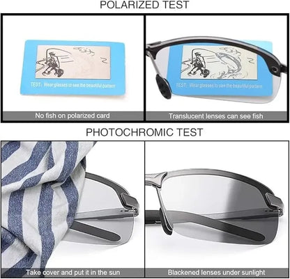 StrollStash™ HD Polarized Photochromic Sunglasses UV400 Protection | Retro Oversized Square | Unisex 2026 Essential  -$AC