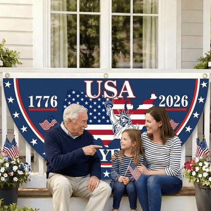 🗽USA 250th Anniversary Flag Half Round Banner🦅 -$AC