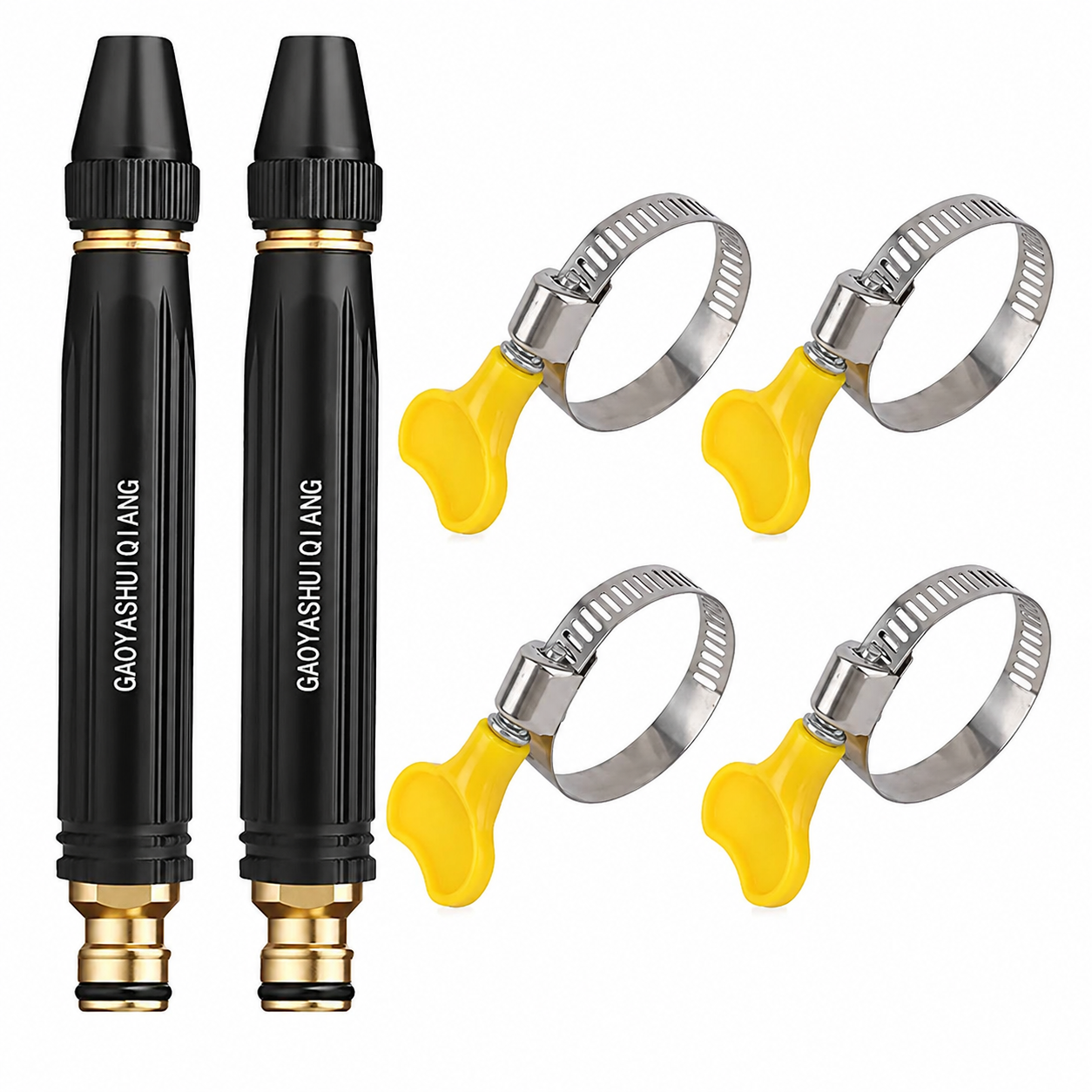 2 nozzle + 4 water hose clips