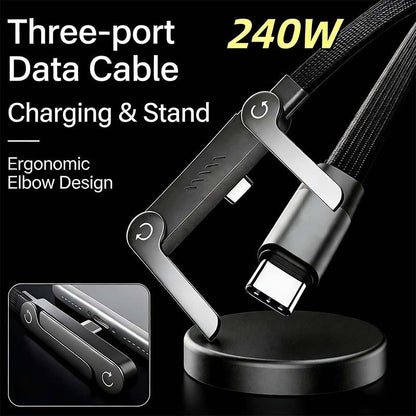 2-in-1 Invisible Holder Charger Cable|240w super Fast Charging Cord-sell-YH