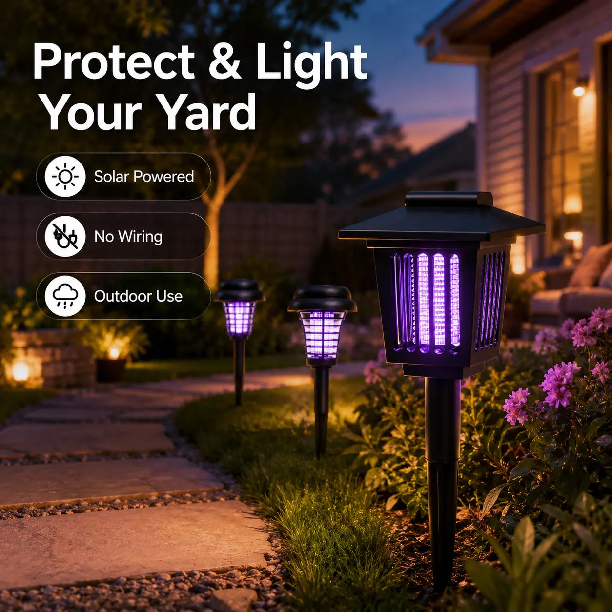 Solar Mosquito Zapper Light – Outdoor Garden Stake Lamp -$AC