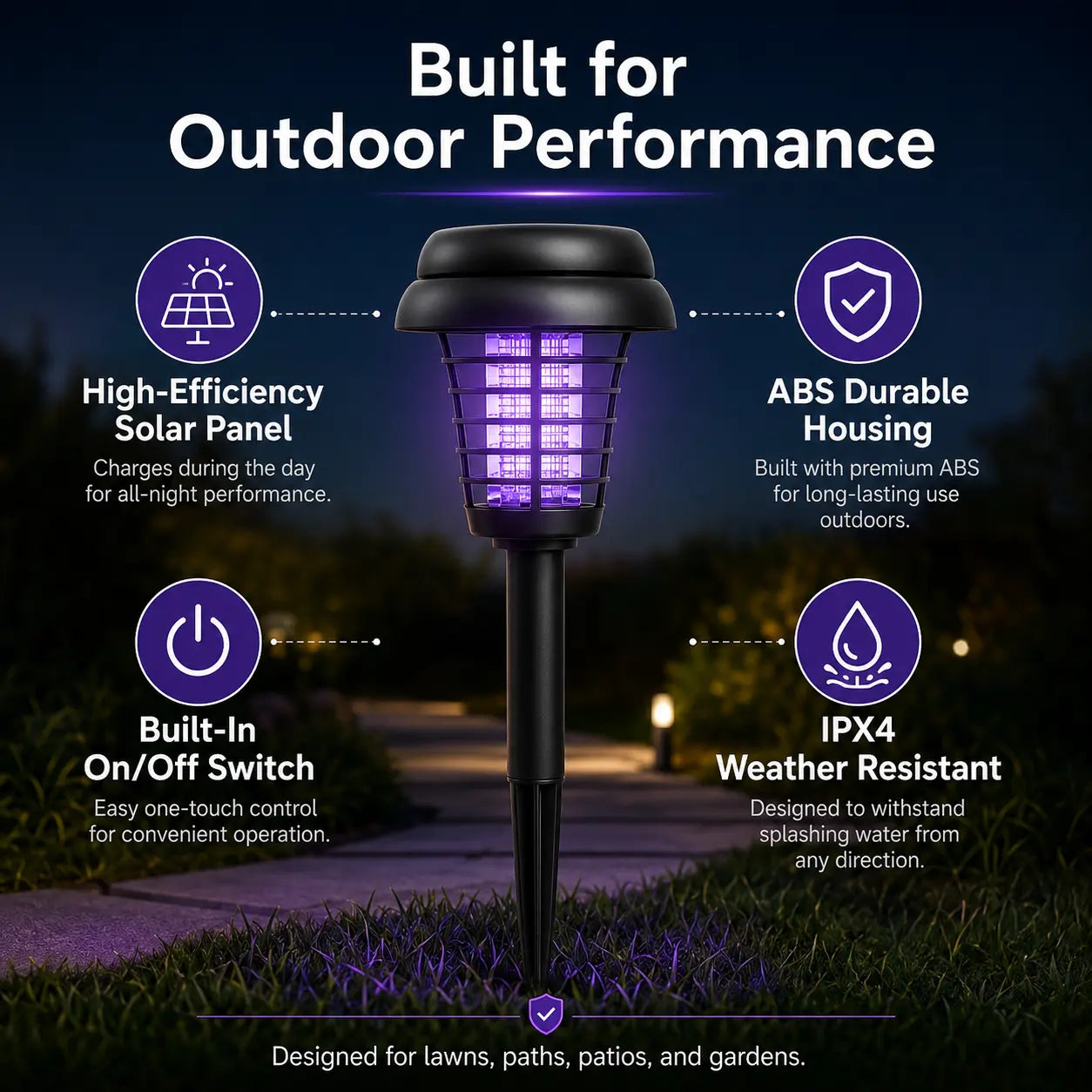 Solar Mosquito Zapper Light – Outdoor Garden Stake Lamp -$AC
