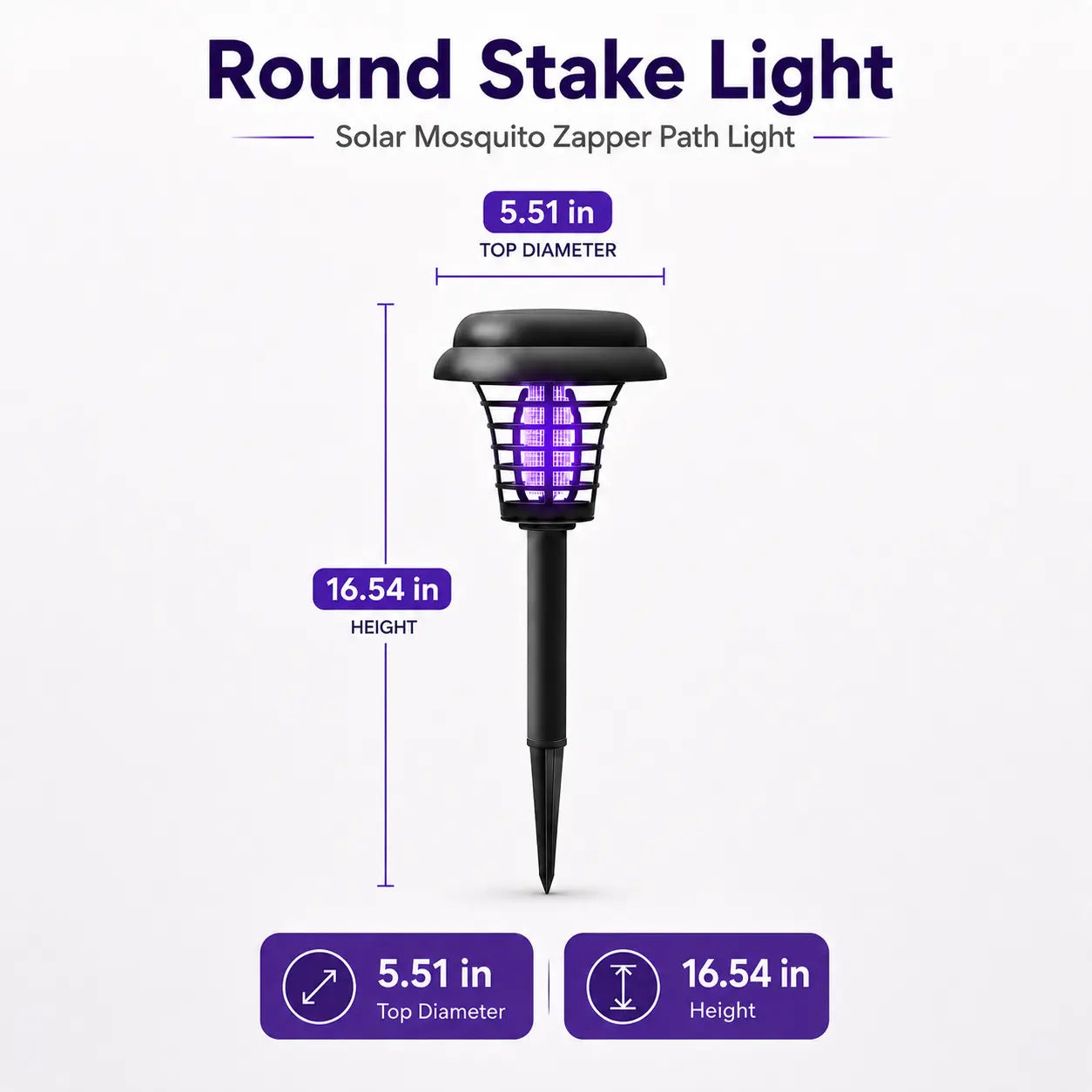 Solar Mosquito Zapper Light – Outdoor Garden Stake Lamp -$AC