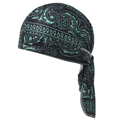 Paisley Cooling Headscarf Cap Set, Motorcycle Pirate Head Wrap Safety Helmet Liner--Elastic Fit Hand Washable Multifunctional Outdoor Headwear for Athletes & Outdoor Enthusiasts-WH