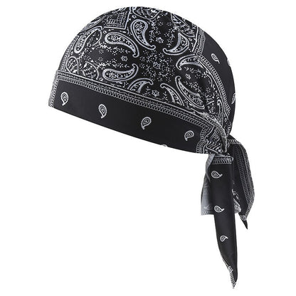 Paisley Cooling Headscarf Cap Set, Motorcycle Pirate Head Wrap Safety Helmet Liner--Elastic Fit Hand Washable Multifunctional Outdoor Headwear for Athletes & Outdoor Enthusiasts-WH