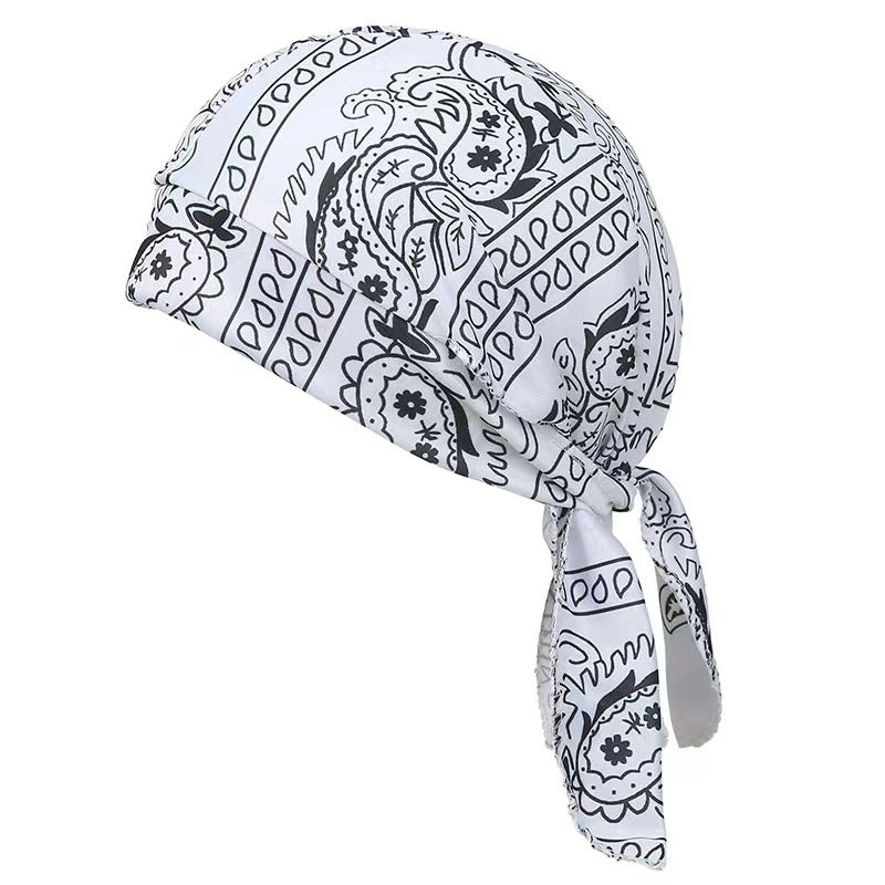 Paisley Cooling Headscarf Cap Set, Motorcycle Pirate Head Wrap Safety Helmet Liner--Elastic Fit Hand Washable Multifunctional Outdoor Headwear for Athletes & Outdoor Enthusiasts-WH