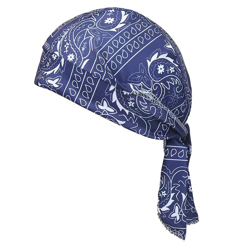 Paisley Cooling Headscarf Cap Set, Motorcycle Pirate Head Wrap Safety Helmet Liner--Elastic Fit Hand Washable Multifunctional Outdoor Headwear for Athletes & Outdoor Enthusiasts-WH