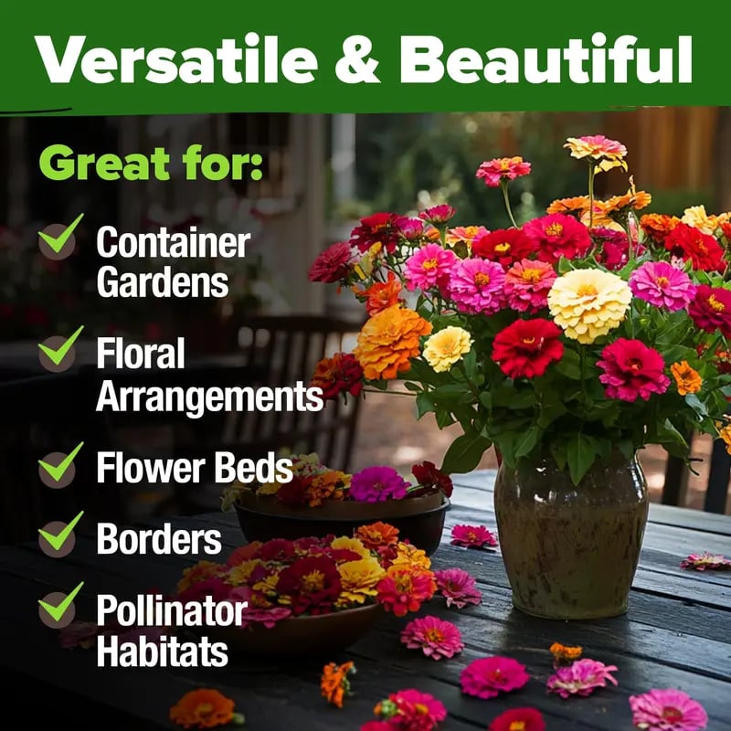 🔥HOT SALE 49% OFF-Zinnia Seeds - Pure Seeds - No Filler - USA Heirloom Flower Seeds  -$AC