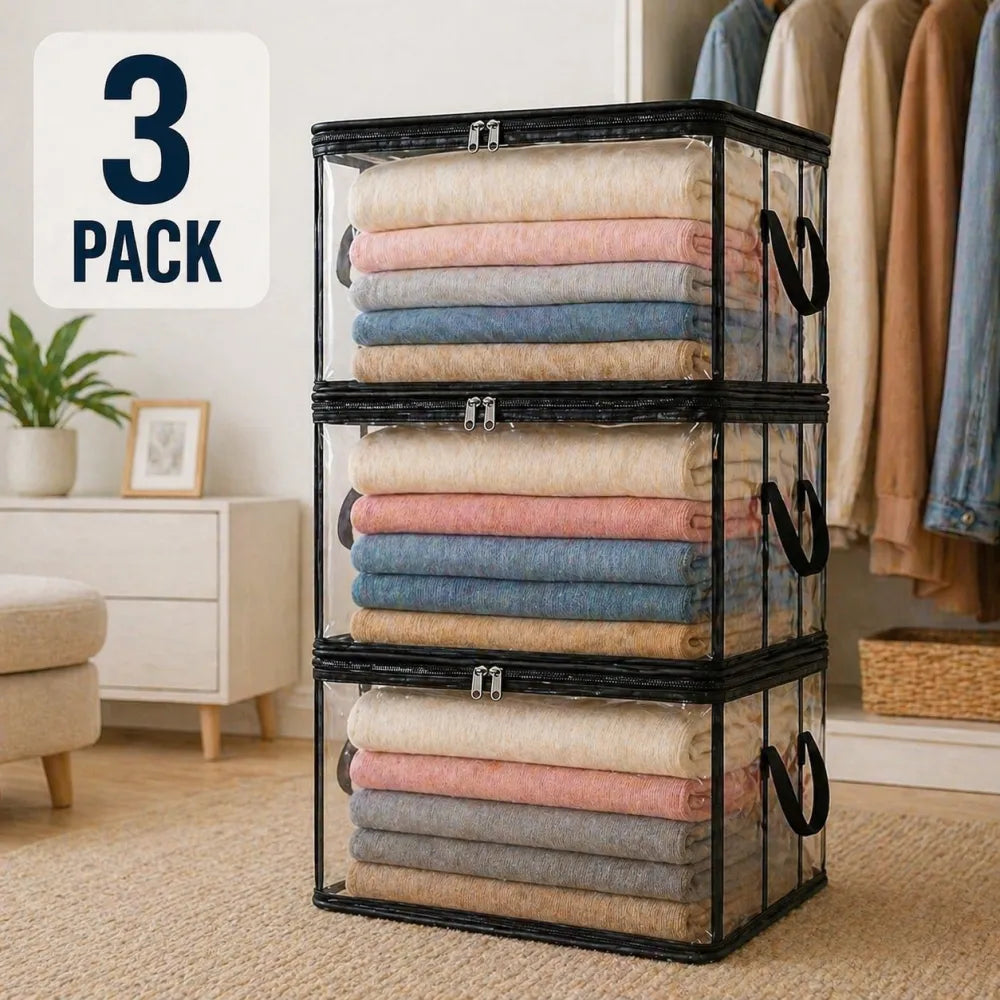 🎁 Last Day Sale 49% 📦Large Heavy-Duty Clear Storage Bag for Clothes, Bedding & Moving -$AC