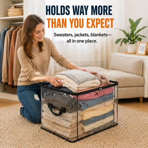 🎁 Last Day Sale 49% 📦Large Heavy-Duty Clear Storage Bag for Clothes, Bedding & Moving -$AC