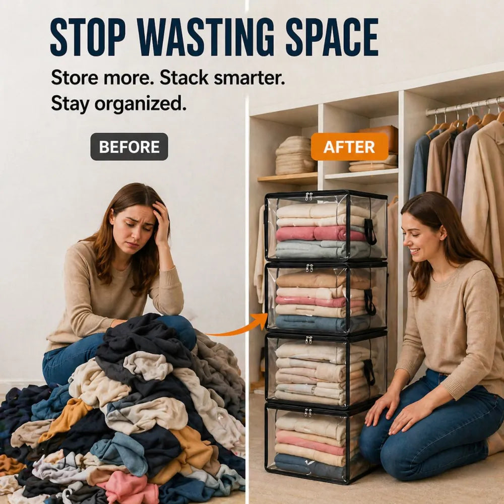 🎁 Last Day Sale 49% 📦Large Heavy-Duty Clear Storage Bag for Clothes, Bedding & Moving -$AC