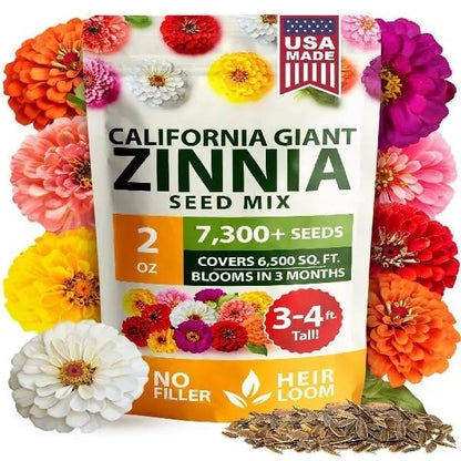 🔥HOT SALE 49% OFF-Zinnia Seeds - Pure Seeds - No Filler - USA Heirloom Flower Seeds  -$AC
