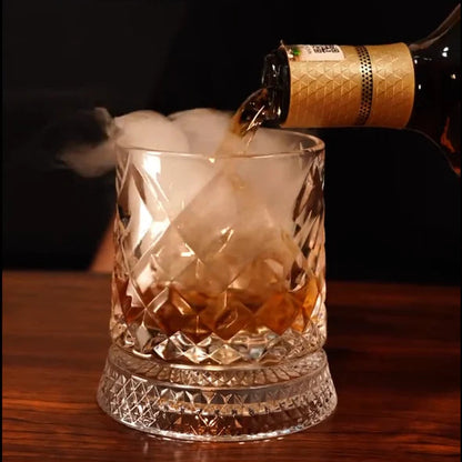 Rotating Whiskey Glasses with Crystal Glass Base -$AC