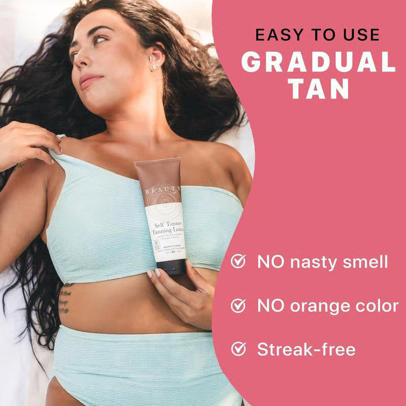 🌞 Get the Ultimate Sunless Glow✨ Beauty by Earth Self Tanner Lotion – For a Natural, Streak-Free Tan-WH