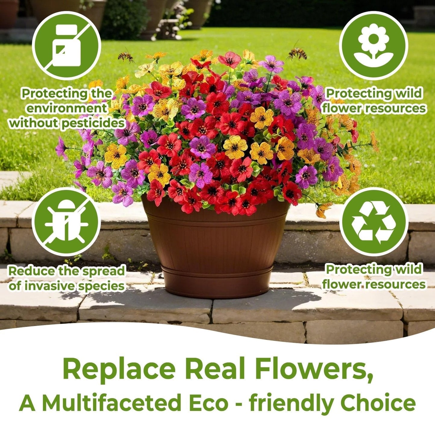 🔥Last Day 60% OFF ! - UV-Resistant Lifelike Artificial Flowers – Zero Maintenance -$AC