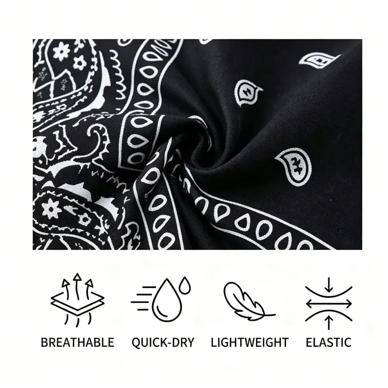 Paisley Cooling Headscarf Cap Set, Motorcycle Pirate Head Wrap Safety Helmet Liner--Elastic Fit Hand Washable Multifunctional Outdoor Headwear for Athletes & Outdoor Enthusiasts-WH