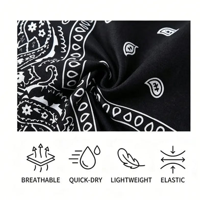 Paisley Cooling Headscarf Cap Set, Motorcycle Pirate Head Wrap Safety Helmet Liner--Elastic Fit Hand Washable Multifunctional Outdoor Headwear for Athletes & Outdoor Enthusiasts-WH